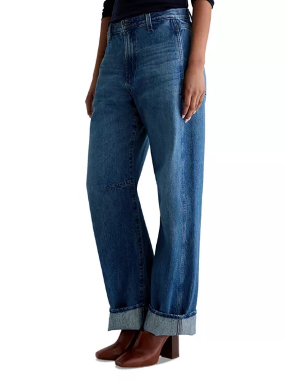 NWT $275 AG Mercer Cuffed High Rise Barrel Jeans Size 31 - Picture 3 of 4